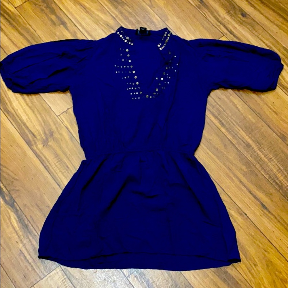 ANGIE Dark Blue Blouse